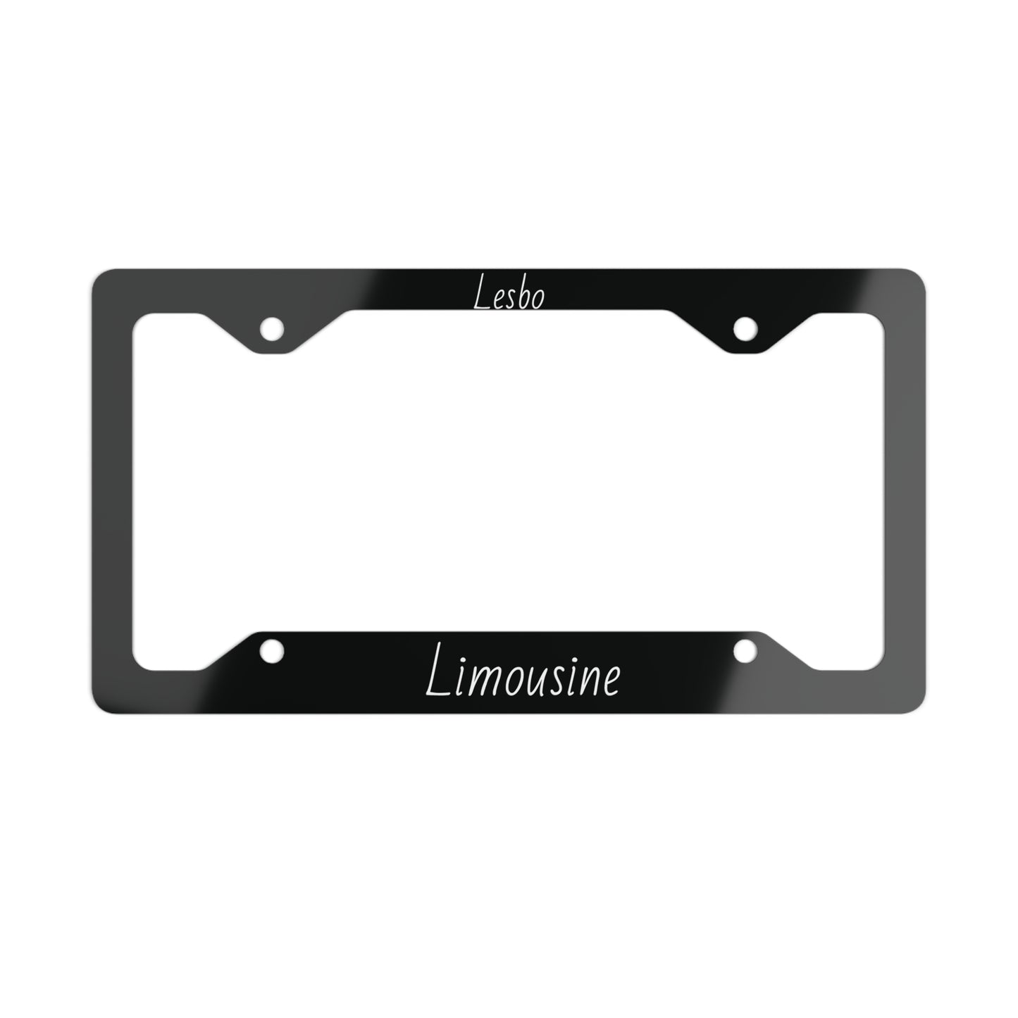 Lesbo Limousine, Stylish Metal License Plate Frame,